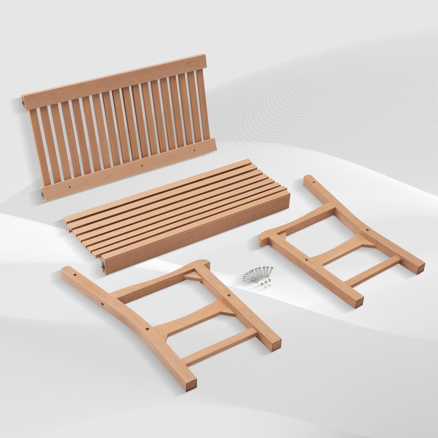 Psilvam Garden Bench, 2-Person Poly Lumber Patio Bench